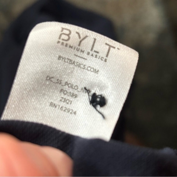 BYLT Basics Men’s Drop-Cut Lux Polo Shirt Size Small Navy Slim Fit - Picture 9 of 9